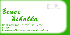 bence mihalka business card